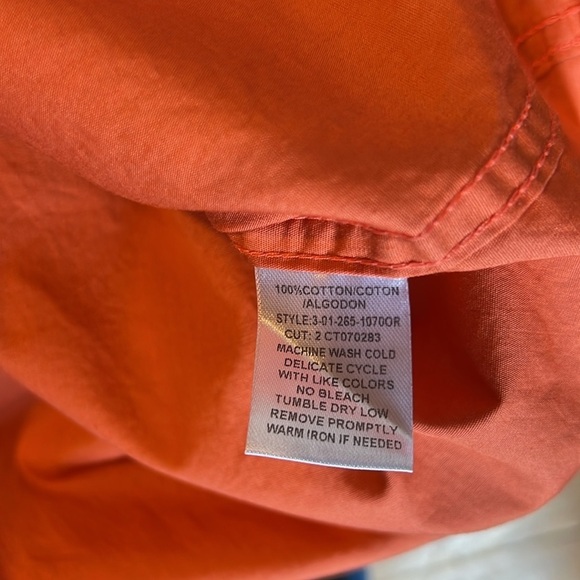 Roper Ranch Wear Orange Western Ling Sleeve Shirt Pearl Snaps L - Picture 9 of 9